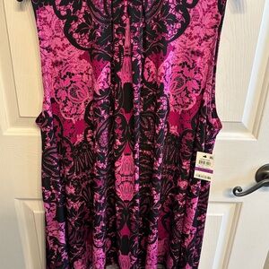 Alfani Pink and Black Tunic Top